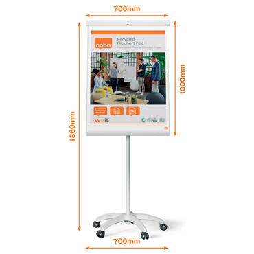 Nobo Premium Plus mobil flipover med magnetisk stål whiteboardtavle