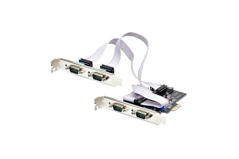 StarTech.com 4-Port Serial PCIe Card, Quad-Port PCI Express to RS232/RS422/RS485 (DB9) Serial Card, Low-Profile Bracket Incl., 16C1050 UART, TAA-Compliant, For Windows/Linux, TAA Compliant - Level-4 ESD Protection (PS74ADF-SERIAL-CARD) - seriell adapter - PCIe - RS-232 x 4
