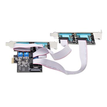 StarTech.com 4-Port Serial PCIe Card, Quad-Port PCI Express to RS232/RS422/RS485 (DB9) Serial Card, Low-Profile Bracket Incl., 16C1050 UART, TAA-Compliant, For Windows/Linux, TAA Compliant