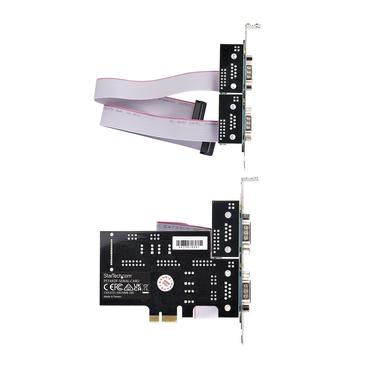 StarTech.com 4-Port Serial PCIe Card, Quad-Port PCI Express to RS232/RS422/RS485 (DB9) Serial Card, Low-Profile Bracket Incl., 16C1050 UART, TAA-Compliant, For Windows/Linux, TAA Compliant