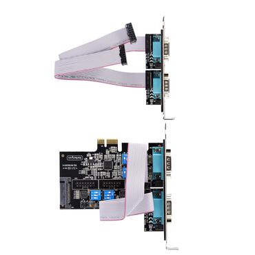 StarTech.com 4-Port Serial PCIe Card, Quad-Port PCI Express to RS232/RS422/RS485 (DB9) Serial Card, Low-Profile Bracket Incl., 16C1050 UART, TAA-Compliant, For Windows/Linux, TAA Compliant