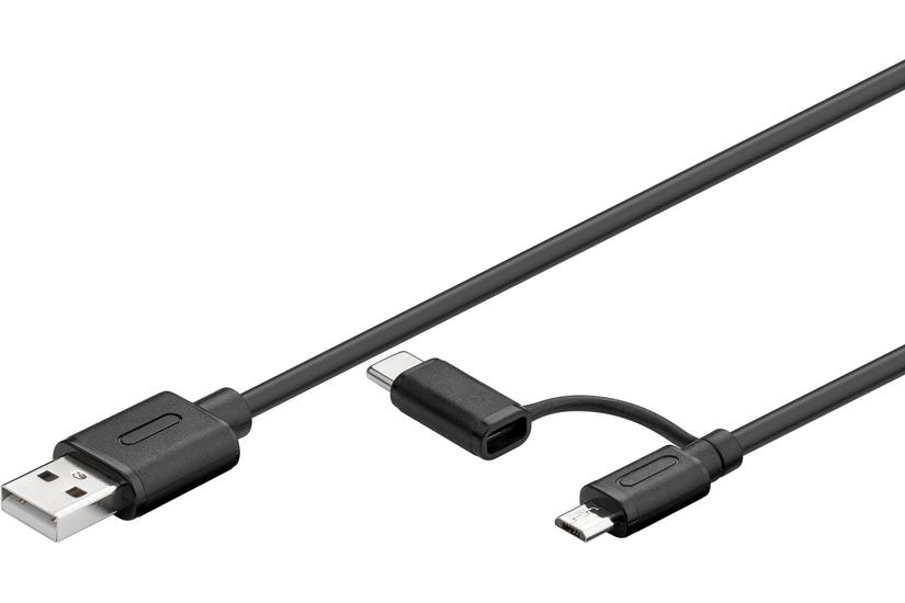 goobay 2in1 - USB Type-C kabel - 1 m