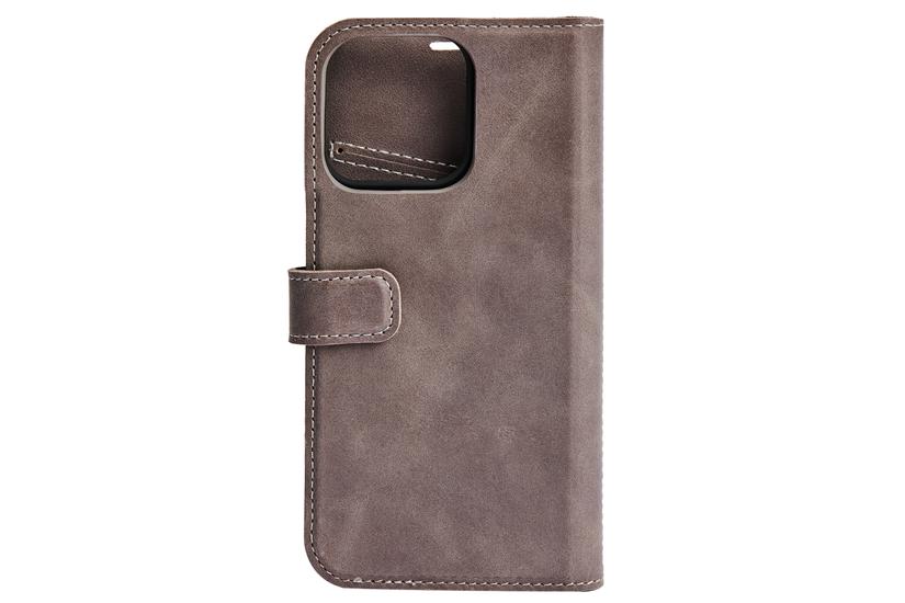 Essentials iPhone 13 Mini leather wallet, detachable, Grey