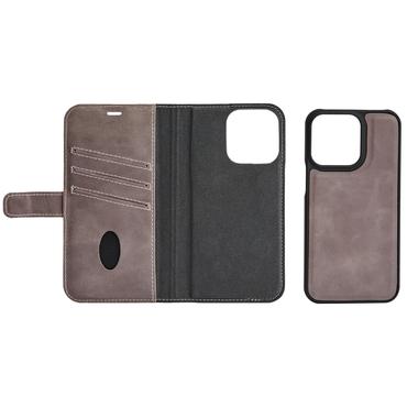Essentials iPhone 13 Mini leather wallet, detachable, Grey