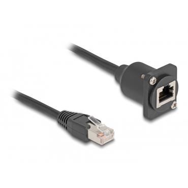 Delock n&auml;tverksf&ouml;rl&auml;ngningskabel - 20 cm - svart