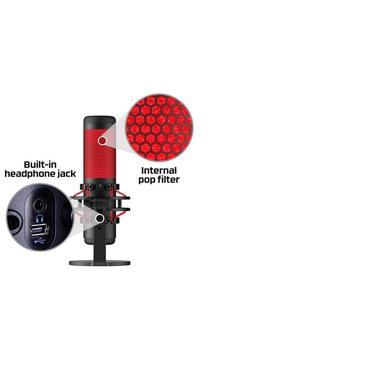 HyperX QuadCast - USB-mikrofon (sort-rød) – rød indikator