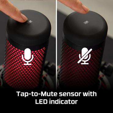 HyperX QuadCast - USB-mikrofon (sort-rød) – rød indikator