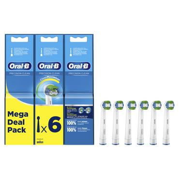 Oral-B Precision Clean 80339528 b&oslash;rstehoved til elektrisk tandb&oslash;rste 6 stk Hvid