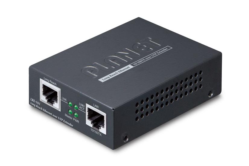 PLANET 1-Port 10/100TX Ethernet over Netværkssender & -modtager Sort