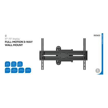 Wall mount, Full motion 3-way, tilt, swivel, 37-70", 35 kg