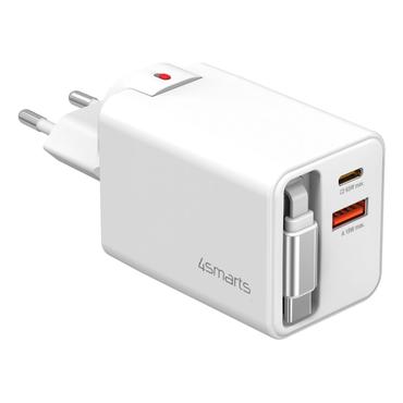 4smarts 541065 oplader til mobil enhed Universel Hvid Vekselstrøm Hurtig opladning Indendørs