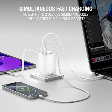 4smarts 541065 oplader til mobil enhed Universel Hvid Vekselstrøm Hurtig opladning Indendørs