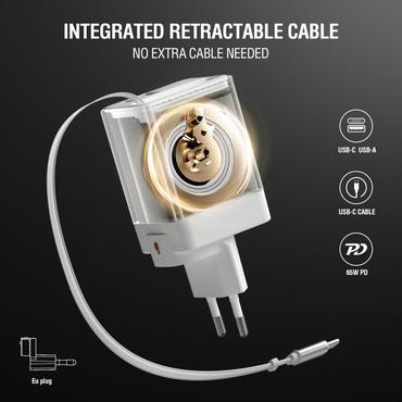 4smarts 541065 oplader til mobil enhed Universel Hvid Vekselstrøm Hurtig opladning Indendørs