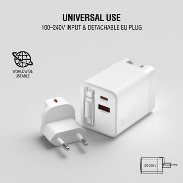 4smarts 541065 oplader til mobil enhed Universel Hvid Vekselstrøm Hurtig opladning Indendørs