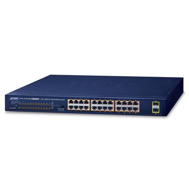 PLANET GSW-2620HP netværksswitch Ikke administreret 10G Ethernet (100/1000/10000) Strøm over Ethernet (PoE) 1U Blå