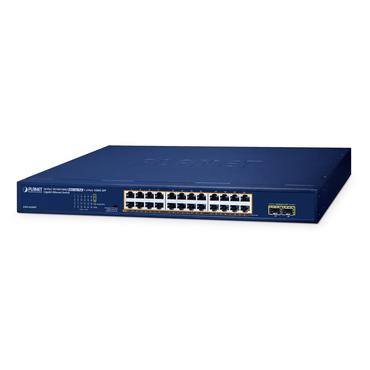 PLANET GSW-2620HP netværksswitch Ikke administreret 10G Ethernet (100/1000/10000) Strøm over Ethernet (PoE) 1U Blå