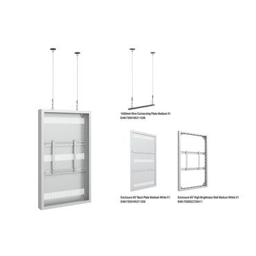 Multibrackets M Pro Series h&ouml;lje - l&aring;g profil - f&ouml;r platt panel - h&ouml;g ljusstyrka, tr&aring;d, medel - vit