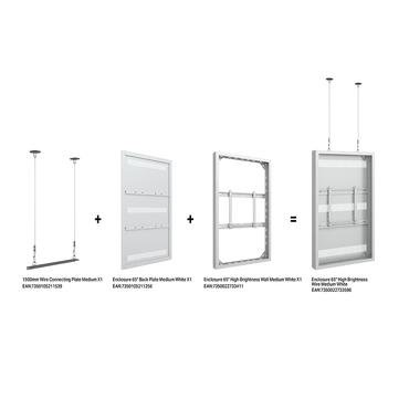 Multibrackets M Pro Series h&ouml;lje - l&aring;g profil - f&ouml;r platt panel - h&ouml;g ljusstyrka, tr&aring;d, medel - vit