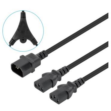 Manhattan 157469 el-ledning Sort 1,8 m C14 forbinder 2 x C13 forbinder