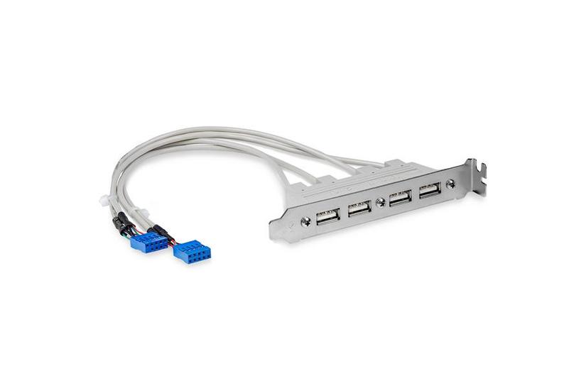 StarTech.com 4 Port USB A Female Slot Plate Adapter - USB panel - 4 pin USB Type A (F) (USBPLATE4) - USB-panel - USB til 9-pins IDC