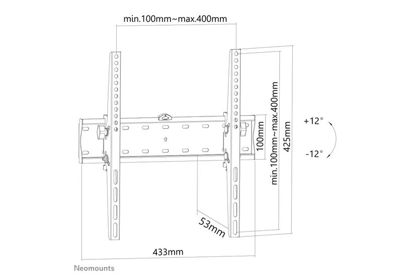 Neomounts FPMA-W350 f&auml;ste - lutningsbar - f&ouml;r LCD-display - svart