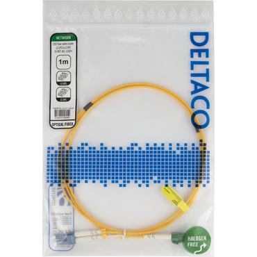 Deltaco OS2 Fiber cable, LC - LC, duplex, UPC/APC, 1,0m