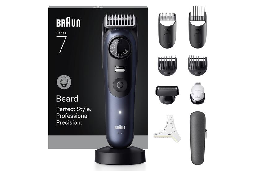 Braun BeardTrimmer 7 80789809 skæg trimmer Vekselstrøm/batteri 40 2 cm Våd og tør Mørkeblå