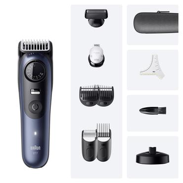Braun BeardTrimmer 7 80789809 skæg trimmer Vekselstrøm/batteri 40 2 cm Våd og tør Mørkeblå