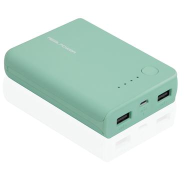 Powerbank Realpower PB-10k mintgrÃ¼n (Opal Blue)