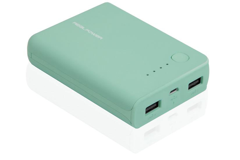 Powerbank Realpower PB-10k mintgrÃ¼n (Opal Blue)