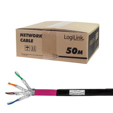 LogiLink CPV0081 netv&aelig;rkskabel Sort 50 m Cat7 S/FTP (S-STP)