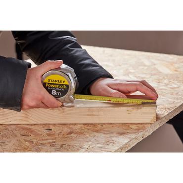 Stanley Powerlock målebånd 8 m Metal Sølv