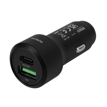 DELTACO USBC-CAR122 str&ouml;madapter f&ouml;r bil - USB, 24 pin USB-C - 36 Watt