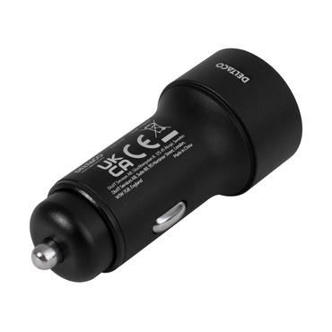 DELTACO USBC-CAR122 str&ouml;madapter f&ouml;r bil - USB, 24 pin USB-C - 36 Watt