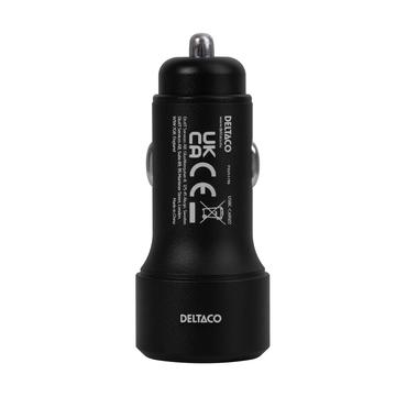 DELTACO USBC-CAR122 str&ouml;madapter f&ouml;r bil - USB, 24 pin USB-C - 36 Watt