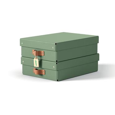 Leitz Puro opbevaringsboks med l&aring;g, medium, lav, 8 L, 100 % recirkuleret karton, pakke med 2 stk