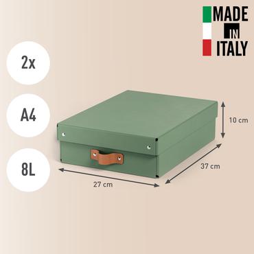 Leitz Puro opbevaringsboks med l&aring;g, medium, lav, 8 L, 100 % recirkuleret karton, pakke med 2 stk