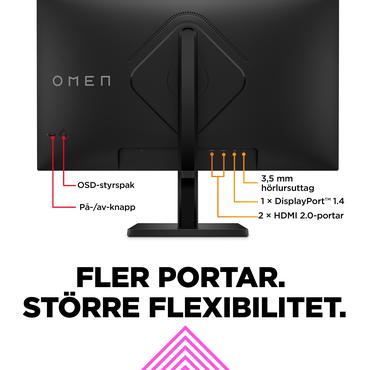 OMEN by HP 27 skærm - Kantbelyst LED - 27" - AMD FreeSync Premium - IPS - 1ms - Full HD 1920x1080 ved 165Hz