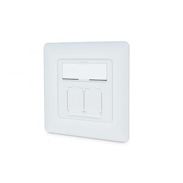 DIGITUS Netzwerkdose CAT 6A wei&szlig; Klasse EA/geschirmt/2xRJ45/LSA