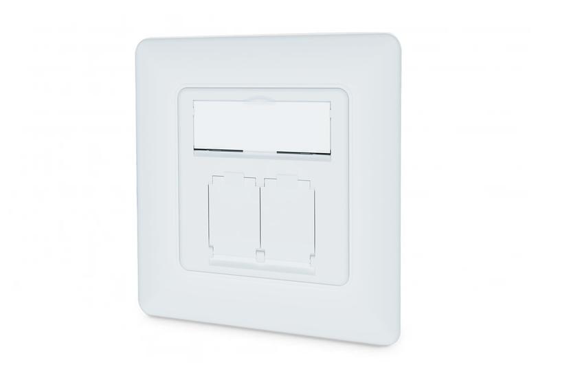 DIGITUS Netzwerkdose CAT 6A wei&szlig; Klasse EA/geschirmt/2xRJ45/LSA