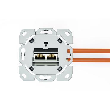 DIGITUS Netzwerkdose CAT 6A wei&szlig; Klasse EA/geschirmt/2xRJ45/LSA