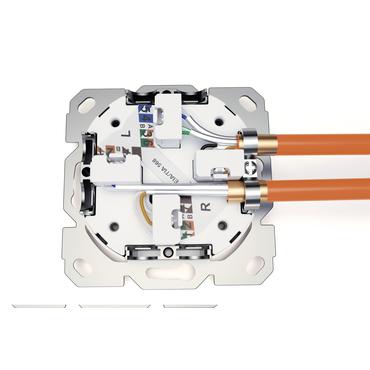 DIGITUS Netzwerkdose CAT 6A wei&szlig; Klasse EA/geschirmt/2xRJ45/LSA