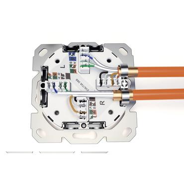DIGITUS Netzwerkdose CAT 6A wei&szlig; Klasse EA/geschirmt/2xRJ45/LSA