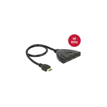 Delock HDMI UHD Switch 3 x HDMI in > 1 x HDMI out 4K - video-/audioswitch - 3 porte