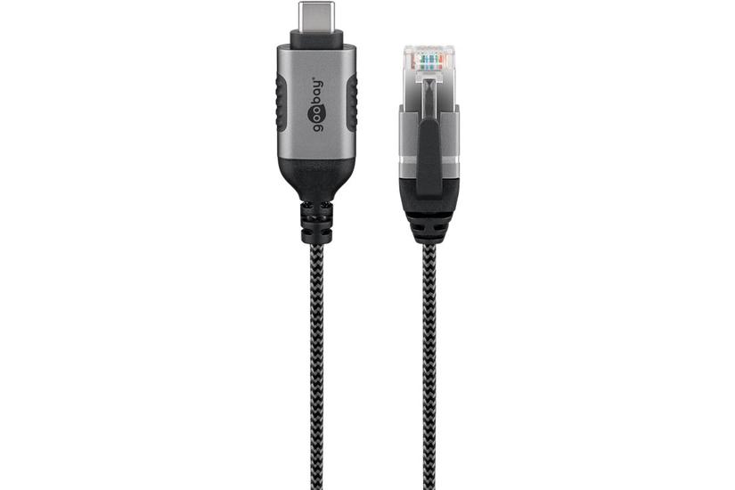 USB-C&trade; 3.1 to RJ45 Ethernet Cable, Slim, 2 m, 2 m, black - connects router, modem or network switch to USB-C&trade;