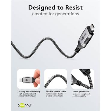 USB-C&trade; 3.1 to RJ45 Ethernet Cable, Slim, 2 m, 2 m, black - connects router, modem or network switch to USB-C&trade;