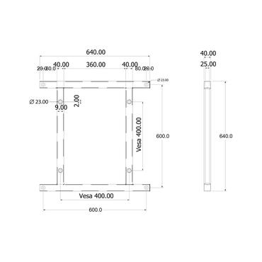 Multibrackets M Extender Kit Push SD - monteringskomponent - för LCD-display - svart