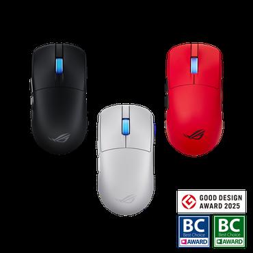 ASUS Mus - RF Wireless + Bluetooth + USB - 42000 DPI - Lavared - Högerhand/vänsterhand