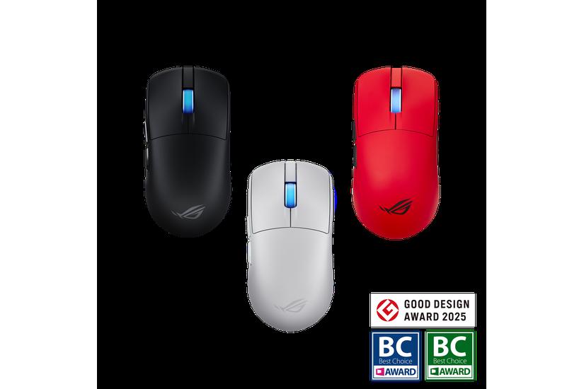 ASUS Mus - RF Wireless + Bluetooth + USB - 42000 DPI - Lavared - Högerhand/vänsterhand