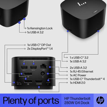 HP Thunderbolt Dock G4 - dockingstation - USB-C / Thunderbolt 4 - HDMI, 2 x DP, Thunderbolt, USB-C - GigE, 2.5 GigE